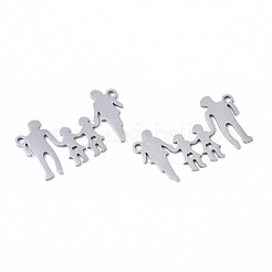 変色しにくい201ステンレススチールリンクコネクター  レーザー切断  家族  ステンレス鋼色  15x26x1mm  穴：1.4mm&nbsp;STAS-N091-49