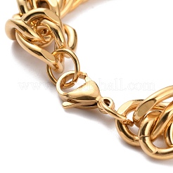 Ion Plating(IP) 304 Stainless Steel Cuban Link Chain Bracelets&nbsp;STAS-A028-B064G-A