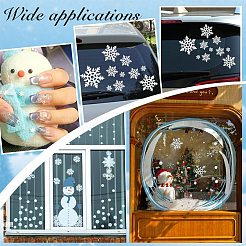 クリスマスペット用粘着式お祝いステッカー 12枚 6スタイル  DIY スクラップブッキング用の防水エンボス加工デカール  カード作り  スノーフレーク  115~300x60~201x0.1mm  ステッカー：7~115x7~115mm  2個/スタイル&nbsp;DIY-PH0023-47