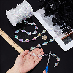 13M Oval Acrylic Hanging Crystal Beads&nbsp;DIY-BC0016-81