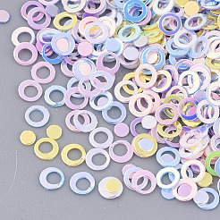 装飾アクセサリー  ポリ塩化ビニールのプラスチック製のスパンコール/スパンコールビーズ  フラットラウンド＆リング  ミックスカラー  2~3x0.4mm  穴：1.8mm&nbsp;X-PVC-S035-006