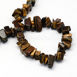 天然虎目石ビーズ連売り  チップ  8~18x6~12x3~7mm  穴：1mm  約160個/連  34.6インチ&nbsp;G-R192-B32