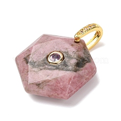 Natural Rhodonite Faceted Pendants&nbsp;G-B188-03G-06