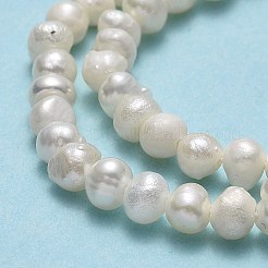 天然養殖淡水パールビーズ連売り  ポテト  ベージュ  2~3.5x3~5x3~5mm  穴：0.5mm  約109~132個/連  14.17~14.25インチ（36~36.2cm）&nbsp;PEAR-F018-04D-01