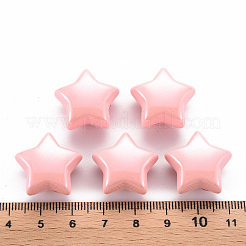 不透明なアクリルビーズ  パールカラーの  スター  ピンク  20.5x21x12.5mm  穴：3.5mm&nbsp;MACR-S372-02B-82