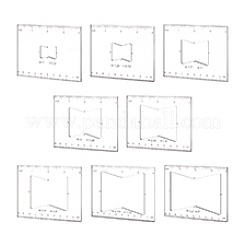 透明なアクリルのテンプレート  木工用の装飾およびルーターテンプレート  長方形  8.1x10.2x0.45cm  8個/セット&nbsp;AJEW-WH0475-52B