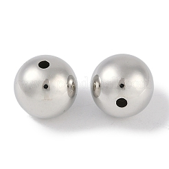 Ccbプラスチックラウンドビーズ  プラチナ  15.5mm  穴：2mm&nbsp;ALUM-U001-08C-09