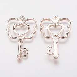 Long-Lasting Plated Alloy Open Back Bezel Pendants&nbsp;PALLOY-P166-21RG-A