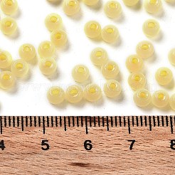ガラスシードビーズ  模造キャットアイ  ロンデル  ゴールド  4x3.3mm  穴：1.4mm&nbsp;X1-SEED-M011-02A-21