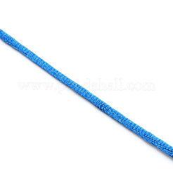 ポリエステルサテンのラットテールコード  中国の結び目  ラウンド  ドジャーブルー  3mm  約10.94ヤード（10m）/バンドル&nbsp;LS-OCOR-WH0066-43F