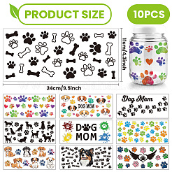 PVC DIY 熱転写紙  UV昇華カップ用  犬  110x240mm  10スタイル  1個/スタイル  10個/セット&nbsp;DIY-WH0517-120
