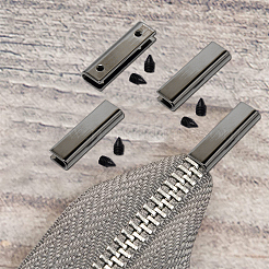 合金製バッグコーナープロテクター6セット  鉄ねじ付き  バッグ装飾用  ガンメタ色  10x33.5x6mm  穴：2mm  ネジ:5x3mm&nbsp;FIND-GF0002-97B