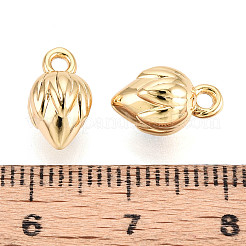 真鍮製チャーム  長持ちメッキ  ニッケルフリー  18KGP本金メッキ  花  12x7x7mm  穴：1.6mm&nbsp;KK-N263-116B-G