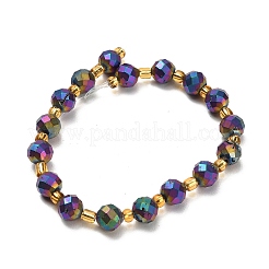 Electroplated Natural Druzy Geode Crystal Beads Strands&nbsp;G-F833-P01-8mm-11