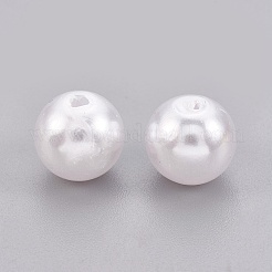 ABSプラスチックパール調ビーズ  ラウンド  ホワイト  11~12mm  穴：2.3mm&nbsp;LS-X-KY-G009-12mm-03