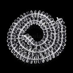 透明ガラスビーズ連売り  ロンデル  透明  10x4.5mm  穴：1.2~1.4mm  約87~88個/連  14.57~14.76インチ（37~37.5cm）&nbsp;GLAA-N001-62C