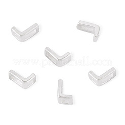 6Pcs 925 Sterling Silver Hollow Initial Beads&nbsp;STER-TA0001-53L