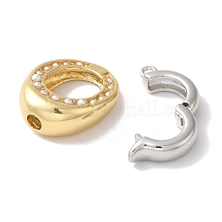 Oval Rack Plating Brass Fold Over Clasps&nbsp;KK-A225-03A-G