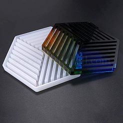 Hollow Hexagon DIY Cup Mats Silicone Molds&nbsp;DIY-OC0003-13