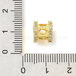 Rack Plating Brass Micro Pave Clear Cubic Zirconia European Beads&nbsp;KK-G501-07G