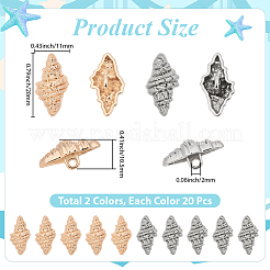 40Pcs 2 Colors 1-Hole Alloy Shank Buttons&nbsp;BUTT-CY0001-28A