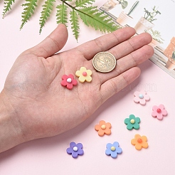 樹脂カボション  花  ミックスカラー  16.5x17x5.5mm  5個/カラー  8色  40個/セット&nbsp;CRES-CJ0001-11