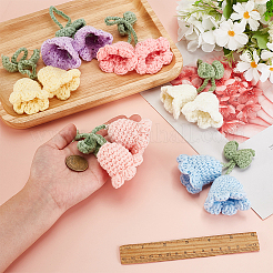 6Pcs 6 Colors Handmade Cotton Yarn Crochet Lily of the Valley Pendant Decorations&nbsp;DIY-FG0006-90