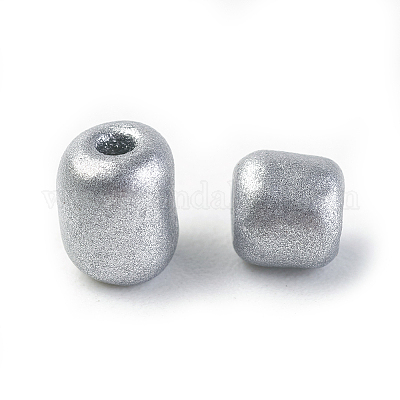 焼付塗装ガラスシードビーズ  銀  8/0  3mm  穴：1mm  約10000個/袋&nbsp;SEED-S002-K29-1