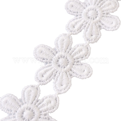 ポリエステルレーストリム  花柄  ホワイト  33mm&nbsp;OCOR-TAC0008-19-1