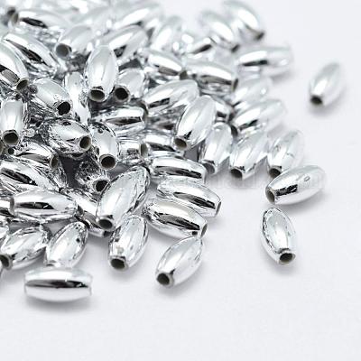Plating Eco-Friendly Plastic Beads&nbsp;KY-K002-03-8x4mm-S-1