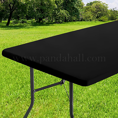 ポリエステルテーブルクロス  家の装飾用  長方形  ブラック  1820x750x0.5mm&nbsp;AJEW-GF0013-22B-04-1