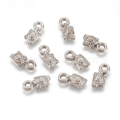 CCBプラスチックチャーム  カメ  プラチナ  11x5x2mm  穴：1.5mm&nbsp;CCB-E057-17P-1
