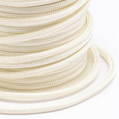 編み込みポリエステルコード  ラウンド  ホワイト  3mm  約8.74ヤード（8m）/ロール&nbsp;OCOR-D005-27-1