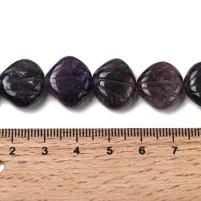 天然アメジストの彫刻ビーズ連売り  シェル形状  14~15x16~17x6~7mm  穴：1mm  約28~29個/連  15.35~15.55''（39~39.5センチメートル）&nbsp;G-H339-A07-01A-1