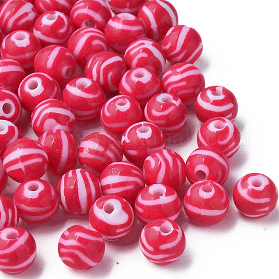 Opaque Striped Acrylic Beads&nbsp;MACR-S373-27D-03-1