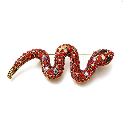 Snake Rhinestones Pins&nbsp;JEWB-M051-02G-01-1