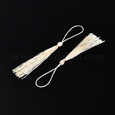 ポリエステルタッセルパーツ  ペンダントの飾り  ビスク  130x6mm  タッセル：70~90mm&nbsp;OCOR-Q023-21-1