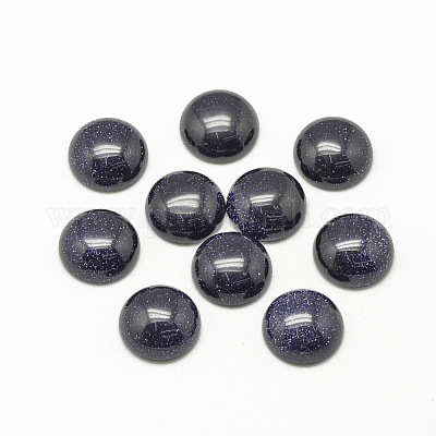 合成ブルーゴールドストーン青金砂石カボション  染め  半円/ドーム  12x5mm&nbsp;G-R416-12mm-34-1