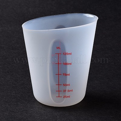 シリコーン計量カップ  目盛り付き  ベーキングツール  ホワイト  50x74x93mm  内径：72x48mm  容量：125ml（4.23fl.oz）&nbsp;DIY-C075-01A-1