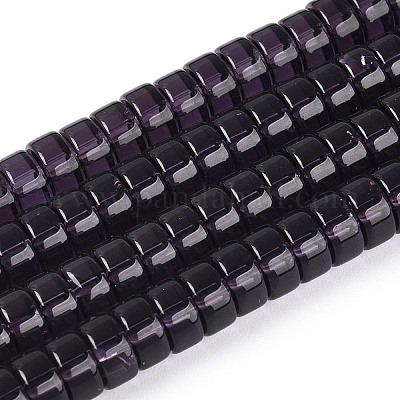 透明ガラスビーズ連売り  フラットラウンド  インディゴ  6~6.5x3~3.5mm  穴：0.8~1mm  約112~120個/連  14.57~15.16''（37~38.5センチメートル）&nbsp;GLAA-N026-3x6mm-T11-1