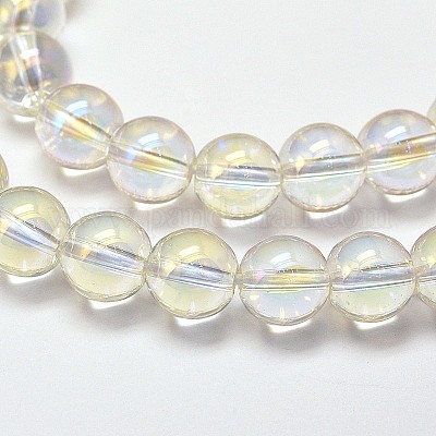 Electroplated Synthetic Quartz Bead Strands&nbsp;EGLA-J061-10mm-AB01-1