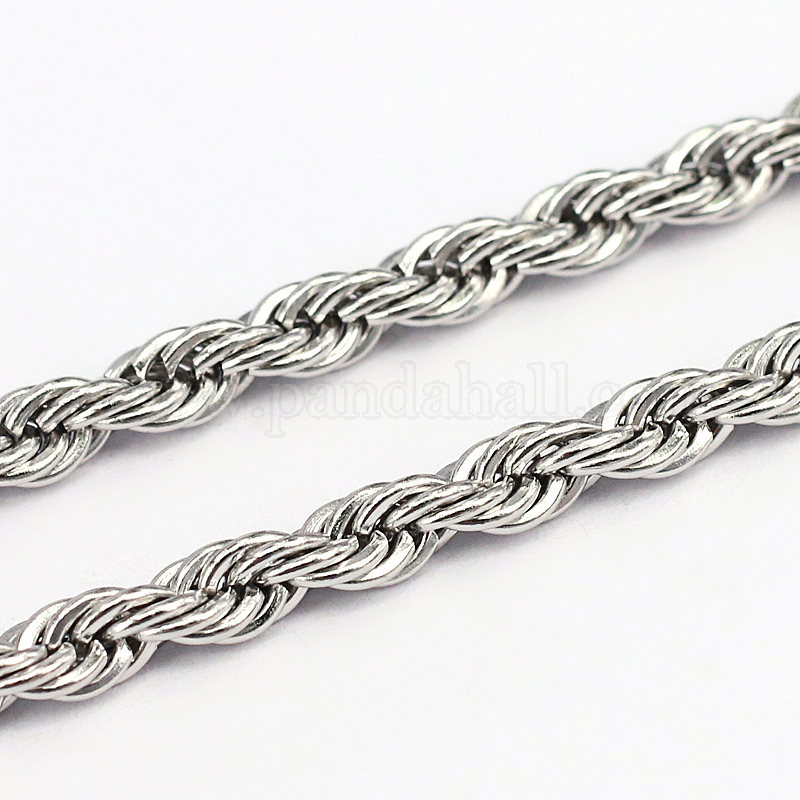 Wholesale Tarnish Resistant 304 Stainless Steel Rope Chains - Pandahall.com