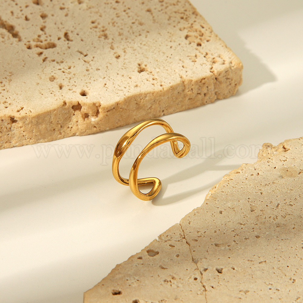 Open Cuff Rings Wholesale Adjustable 304 Stainless Steel Open Cuff Ring for Women ...