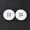 Resin Buttons, Dyed, Flat Round, White, 20x3mm, Hole: 2mm, 195pcs/bag