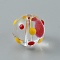 Handmade Lampwork Beads, Round, Polka Dot Pattern, 12x11mm, Hole: 1.6mm