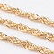 Iron Rope Chains, Soldered, with Spool, Gold Plated, 3x2x0.45mm, 100m/roll