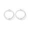 Alloy Bead Frames, Ring, Silver, 13x3mm, Hole: 1.6mm