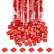 210~240Pcs Glass Seed Beads, 2-Hole, Square, Red, 5x4.5~5.5x2~2.5mm, Hole: 0.5~0.8mm