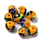 Handmade Millefiori Lampwork Beads, Round, Orange, 8.5~9mm, Hole: 1.6mm