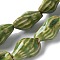 Ocean Series Handmade Porcelain Beads, Conch, Dark Olive Green, 21.5~22x14~14.5x11~11.5mm, Hole: 2mm, about 18pcs/strand, 14.06'''~14.17''(35.7~36cm)